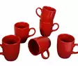 Muggset Hermia Röd Keramik 6 Delar - Kaffe- och teserviser - 8683342857611 - 3