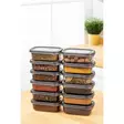 Set med förvaringslådor (12 delar), antracit, 14 x 10 x 5 cm, tålig, stapelbar - Plastlådor och förvaringslådor - 8683742868781 - 1