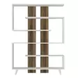 Bokhylla Hanah Home Rain Vit Valnöt Spånskiva 120x162x20 cm - Bokhyllor - 8681181613351 - 5