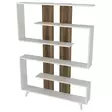 Bokhylla Hanah Home Rain Vit Valnöt Spånskiva 120x162x20 cm - Bokhyllor - 8681181613351 - 6