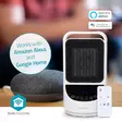 SmartLife Keramisk PTC Fläktvärmare | 1500 W | 2 Värmeinställningar | Svängning | Display | 10 - 49 °C | Android / IOS | Vit - Uppvärmning - 5412810443161 - 51