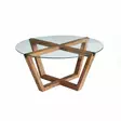 Soffbord Hanah Home Lotus Trä Härdat Glas Massiv Furu 75x35x75 cm - Soffbord - 8683342949651 - 1