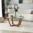 Soffbord Hanah Home Lotus Trä Härdat Glas Massiv Furu 75x35x75 cm - Soffbord - 8683342949651 - 5