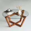 Soffbord Hanah Home Lotus Trä Härdat Glas Massiv Furu 75x35x75 cm - Soffbord - 8683342949651 - 10