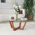 Soffbord Hanah Home Lotus Trä Härdat Glas Massiv Furu 75x35x75 cm - Soffbord - 8683342949651 - 6