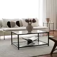 Soffbord Hanah Home Astro Sehpa Fume Svart Härdat Glas Metall 90x40x60 cm - Soffbord - 8682870558601 - 2
