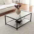 Soffbord Hanah Home Astro Sehpa Fume Svart Härdat Glas Metall 90x40x60 cm - Soffbord - 8682870558601 - 3