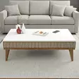 Soffbord Hanah Home Milan Valnöt Vit Spånskiva 105x34,6x60 cm - Soffbord - 8683742130611 - 3