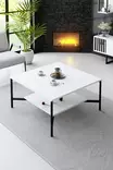 Soffbord Hanah Home Black Line Vit Svart Spånskiva 80x80x40 cm - Soffbord - 8683742126201 - 2