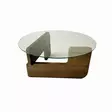 Soffbord Hanah Home Mia Valnöt Härdat Glas Massiv Furu 75x35x75 cm - Soffbord - 8684283311071 - 1
