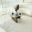 Soffbord Hanah Home Mia Valnöt Härdat Glas Massiv Furu 75x35x75 cm - Soffbord - 8684283311071 - 3