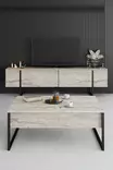 Soffbord Hanah Home Luxe Travertine Svart Spånskiva 90x60x40 cm - Soffbord - 8684282970361 - 4