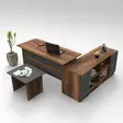 Kontorsmöbelset Hanah Home Vo10 Ba Valnöt Antracit Spånskiva 140x73,8x60 cm - Skrivbord - 8683342424851 - 2