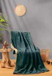 Filt Dubbel L'essentiel Emboss Petrolgrön Polyester 220x240 cm - Överkast och plädar - 8683743424061 - 1