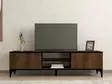 TV-bänk Hanah Home Erem Valnöt Svart Spånskiva 180x45x40 cm - TV-bänkar - 8684282345701 - 4