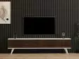 TV-bänk Hanah Home Hill Valnöt Vit Spånskiva 160x40x25 cm - TV-bänkar - 8681875147001 - 3