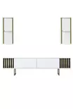 TV-bänk Hanah Home Gold Line Vit Svart Spånskiva 180x30x48 cm - TV-bänkar - 8683742126171 - 7