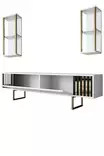 TV-bänk Hanah Home Gold Line Vit Svart Spånskiva 180x30x48 cm - TV-bänkar - 8683742126171 - 8