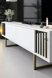 TV-bänk Hanah Home Gold Line Vit Svart Spånskiva 180x30x48 cm - TV-bänkar - 8683742126171 - 5