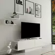 TV-bänk Hanah Home Matera Vit Spånskiva 150x41,6x31,5 cm - TV-bänkar - 8681875385281 - 2