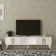 TV-bänk Hanah Home Asel Vit Guld Spånskiva 150x44,6x29,6 cm - TV-bänkar - 8684282612131 - 3