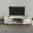 TV-bänk Hanah Home Eslem Vit Valnöt Spånskiva 120x43,6x29,6 cm - TV-bänkar - 8683743959761 - 4