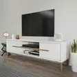 TV-bänk Hanah Home Eslem Vit Valnöt Spånskiva 120x43,6x29,6 cm - TV-bänkar - 8683743959761 - 3