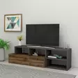 TV-bänk Hanah Home Duru Ljus Valnöt Antracit Spånskiva 38x120x27,5 cm 20x86x29,6 cm - TV-bänkar - 8683743973941 - 3