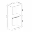 Garderob Hanah Home Kale Glass Antracit Spånskiva 90x190x52 cm - Garderober - 8683742559801 - 9