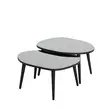 Nästbord Hanah Home Gusto Svart Härdat Glas Spånskiva 75x38x55 75x41x55 cm - Möbler - 8683742112211 - 1