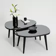 Nästbord Hanah Home Gusto Svart Härdat Glas Spånskiva 75x38x55 75x41x55 cm - Möbler - 8683742112211 - 2