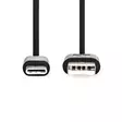 USB-kabel | USB 2.0 | USB-A Hane | USB-C Hane | 15 W | 480 Mbps | Nickelplaterad | 1.00 m | Rund | PVC | Svart | Label - Dator och nätverk - 5412810421671 - 10