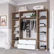 Garderob Hanah Home Nisan 1600 018 Ljus Valnöt Vit Spånskiva 170x183x45 cm - Garderober - 8684283110001 - 10