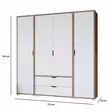 Garderob Hanah Home Nisan 1600 018 Ljus Valnöt Vit Spånskiva 170x183x45 cm - Garderober - 8684283110001 - 1