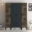 Garderob Hanah Home Kumsal PTP Valnöt Antracit Spånskiva 160x47,5x201,4 cm - Garderober - 8684282089421 - 2