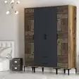 Garderob Hanah Home Kumsal PTP Valnöt Antracit Spånskiva 160x47,5x201,4 cm - Garderober - 8684282089421 - 4