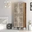Garderob Hanah Home Kumsal PP Valnöt Vit Spånskiva 80x47,5x201,4 cm - Garderober - 8684282089131 - 4