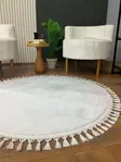 Matta Conceptum 1414 Vit Polyester 80x80 cm - Runda mattor - 8684282513971 - 2