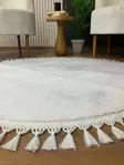 Matta Conceptum 1414 Vit Polyester 80x80 cm - Runda mattor - 8684282513971 - 4