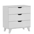 Byrå Hanah Home Valencia 3 Vit Spånskiva 72x76x40 cm - Byråer och skåp - 8683742131281 - 1