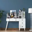 Sminkbord Hanah Home Bj101 Vit Spånskiva 125x93,8x40 cm - Toalettbord - 8683743764631 - 3