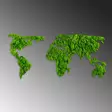 Väggdekor Metall Wallity World Map Grön MDF 70x32 cm - Dekorationer, prydnadsföremål - 8683742873181 - 6