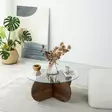 Soffbord Hanah Home Bubble Wood Valnöt Härdat Glas Massiv Furu 75x35x75 cm - Soffbord - 8684282140191 - 4