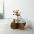 Soffbord Hanah Home Bubble Wood Valnöt Härdat Glas Massiv Furu 75x35x75 cm - Soffbord - 8684282140191 - 3