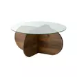 Soffbord Hanah Home Bubble Wood Valnöt Härdat Glas Massiv Furu 75x35x75 cm - Soffbord - 8684282140191 - 1