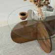 Soffbord Hanah Home Bubble Wood Valnöt Härdat Glas Massiv Furu 75x35x75 cm - Soffbord - 8684282140191 - 5