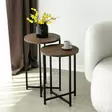 Soffbord Hanah Home Neta Set Valnöt Massiv Furu 35x55x35 cm 35x50x35 cm - Soffbord - 8683743040841 - 3