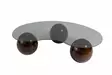 Soffbord Hanah Home Sphere Valnöt Grå Härdat Glas Polyuretan 120x30x70 cm - Soffbord - 8684283728701 - 1