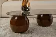 Soffbord Hanah Home Sphere Valnöt Grå Härdat Glas Polyuretan 120x30x70 cm - Soffbord - 8684283728701 - 5