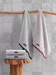 Handduk Set Mijölnir Svart Vit Grå Rosa 75% Bomull 25% Polyester 50x90 cm - Handdukar - 8683743425891 - 1